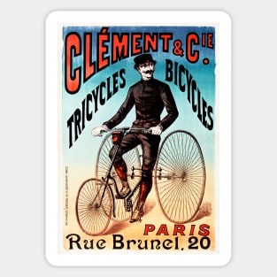 Clement Tricycles Bicycles Rue Brunel Paris Art Nouveau Vintage Advertisement Sticker